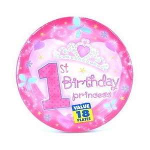    Party Supplies plate 7 princess 1st birthday Toys & Games