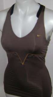 New Nike Womens Maria Sharapova Ace Tennis Tank Top Brown/Gold  