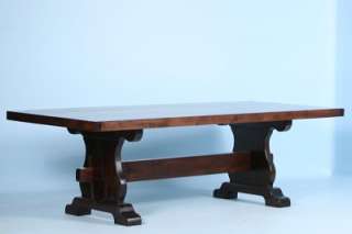   Dining Table Perfect Mountain Home Reclaimed Wood Trestle Base  