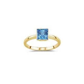   Cts Swiss Blue Topaz Solitaire Ring in 14K Yellow Gold 10.0: Jewelry