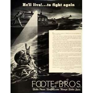  1942 Ad Foote Bros Power Transmission Gear Machine World 