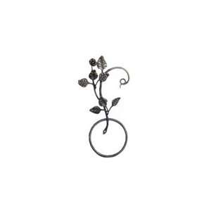   Wrought Iron Rose and Leaf Towel Ring Extra Large 