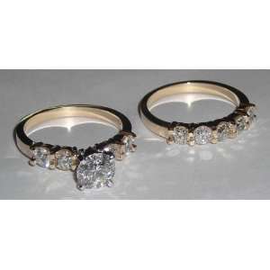   51 carat diamond engagement ring band set yellow gold 